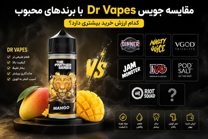 مقایسه جویس Dr Vapes با برندهای محبوب؛ آیا دکتر ویپ بهترین انتخاب برای ویپرها است؟
