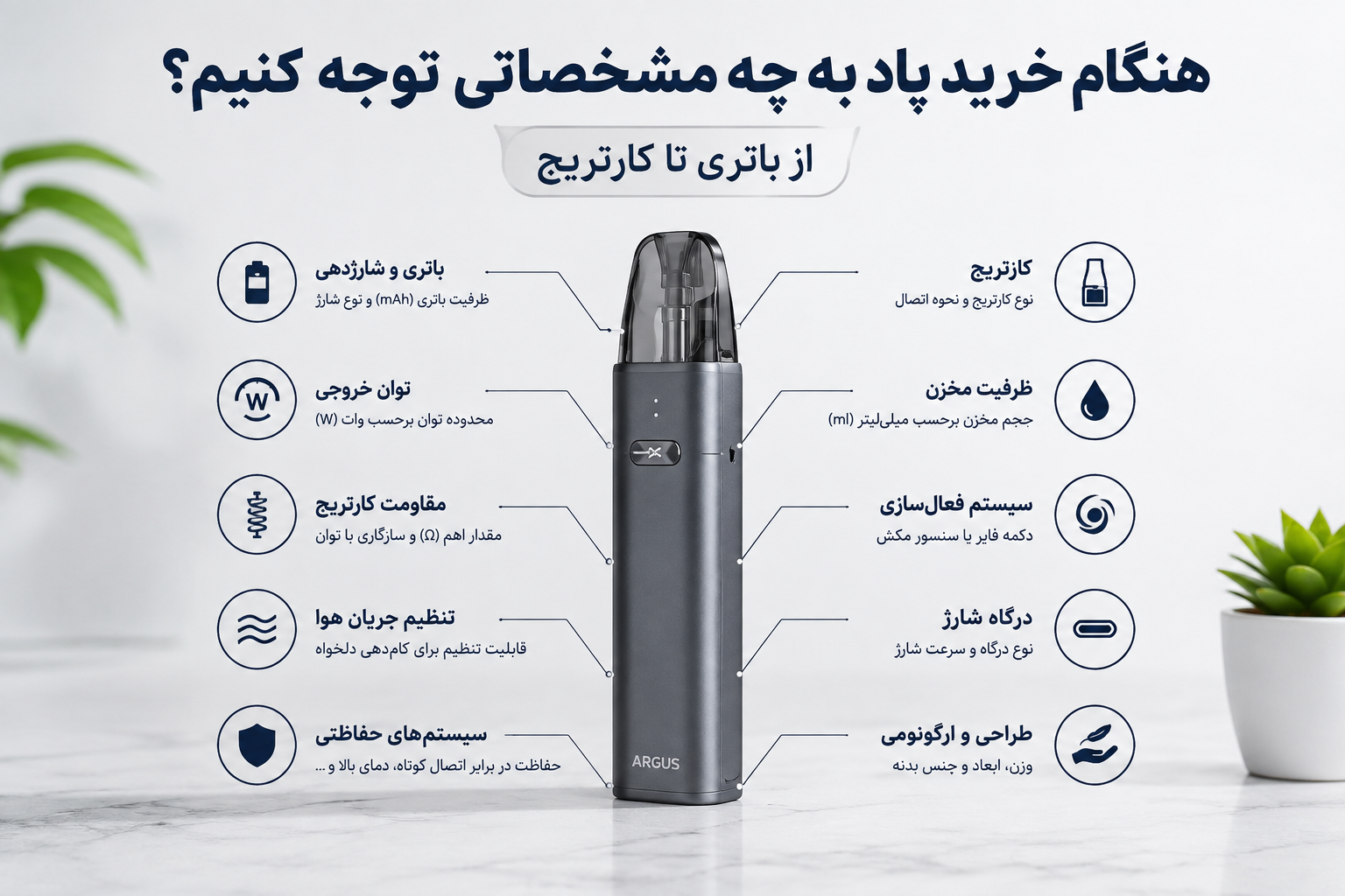 هنگام بررسی دستگاه‌های پاد به چه مشخصاتی توجه کنیم؟ از باتری تا کارتریج