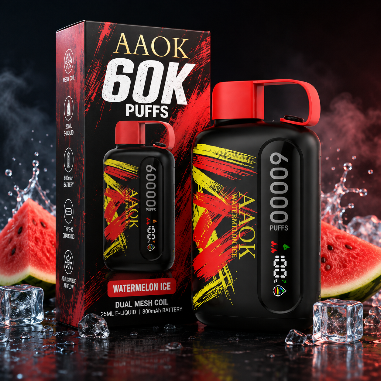 پاد یکبارمصرف AAOK 60K چیست؟ بررسی ظرفیت، عملکرد، طراحی و ویژگی‌های آئوک ۶۰ هزار پاف