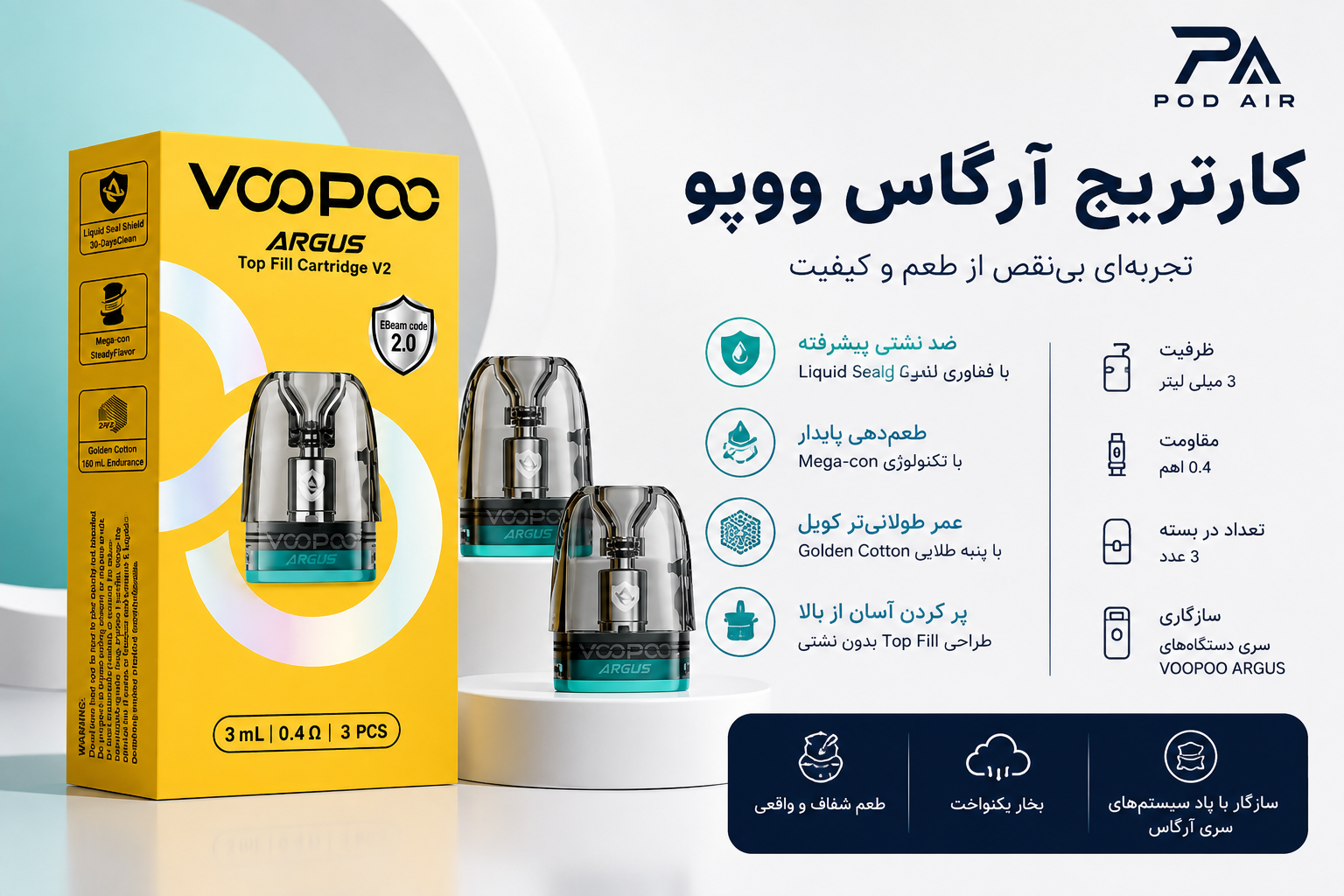 کارتریج آرگاس ووپو؛ راهنمای کامل خرید، معرفی انواع مدل‌ها و نکات افزایش عمر کارتریج