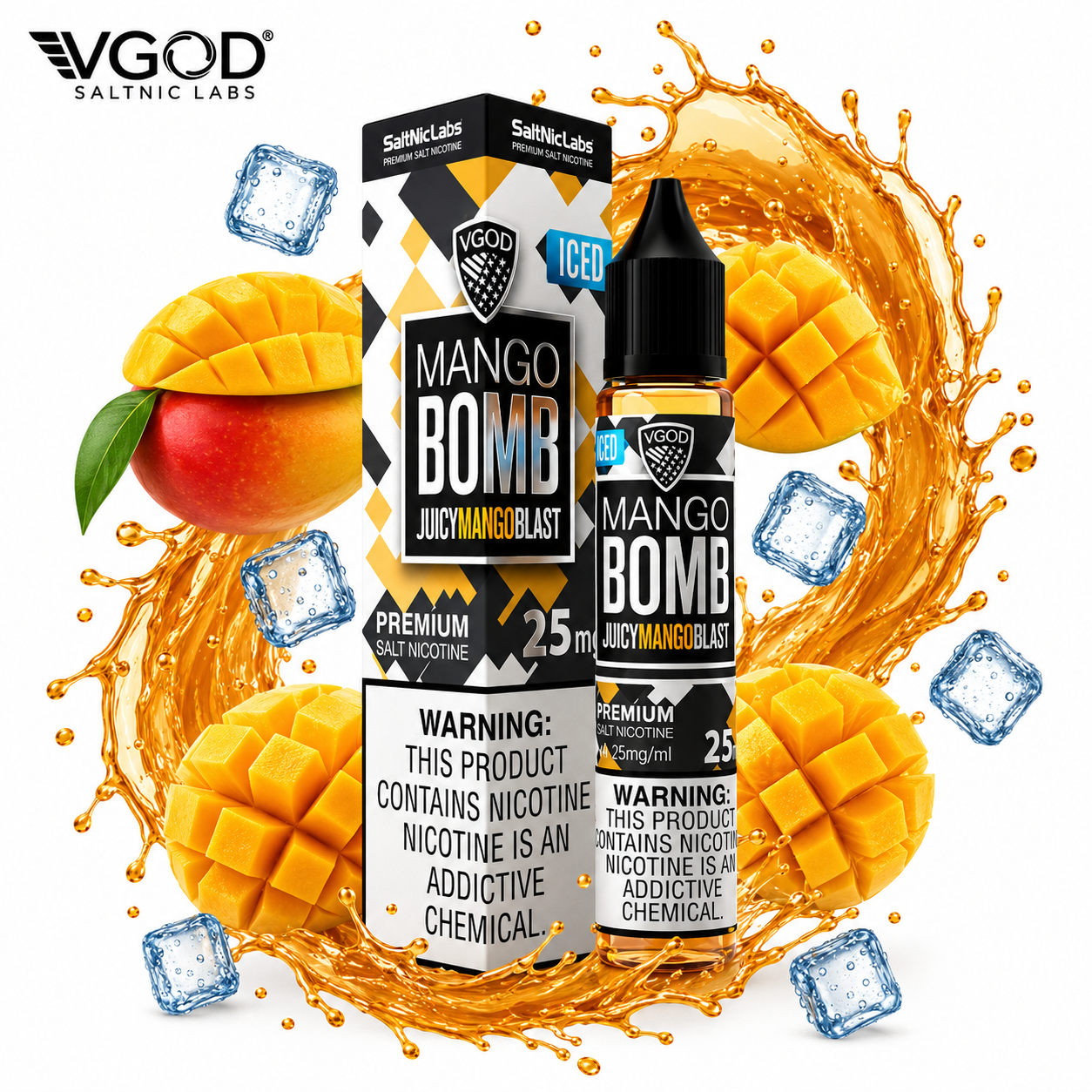 سالت ویگاد بمب انبه یخ  VGOD Iced Mango Bomb SaltNic E-Liquid 30ml