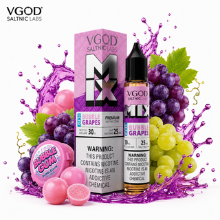 سالت ویگاد میکس آدامس بادکنکی انگور یخ VGOD Mix Bubble Grapes SaltNic E-Liquid 30ml