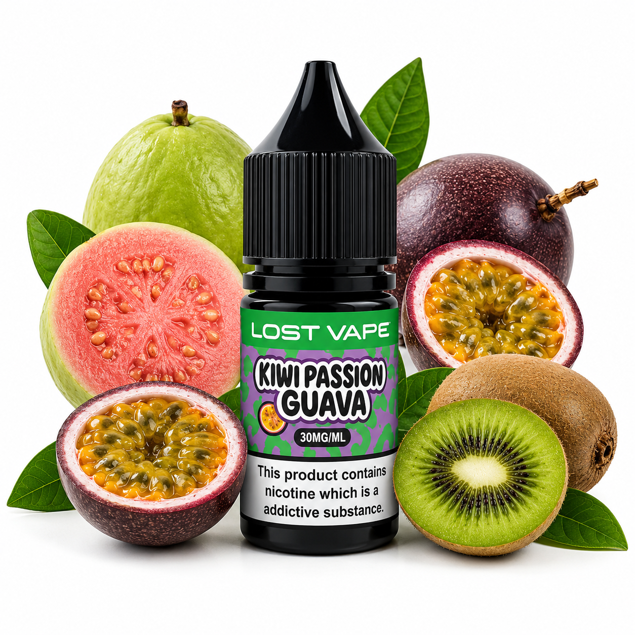 سالت نیکوتین کیوی پشن فروت گواوا کمپانی لاست ویپ | Lost Vape Kiwi Passion Guava Salt Nicotin 10 ML