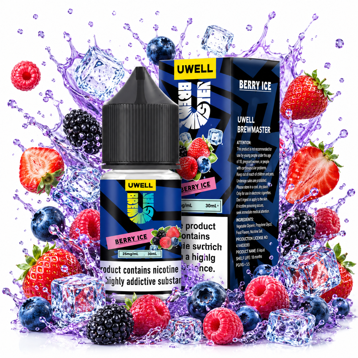سالت میکس بری یخ کمپانی یوول | Uwell Salt Berry Ice 30ml