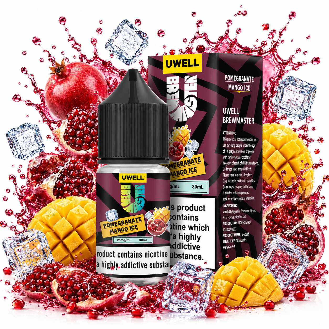 سالت انار انبه یخ کمپانی یوول | Uwell Salt Pomegranate Mango Ice 30ml