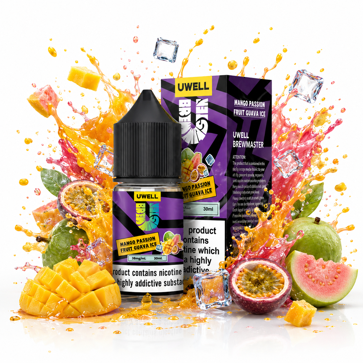 سالت انبه پشن فروت گواوا یخ کمپانی یوول | Uwell Salt Mango Passion Fruit Guava Ice 30ml