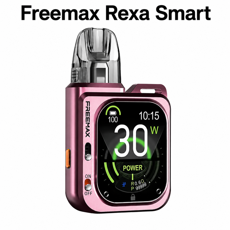 پادسیستم فریمکس رکسا اسمارت رنگ Pink با طراحی شیک و نمایشگر رنگی تصویر Freemax Rexa Smart Pod Kit رنگ صورتی مناسب استفاده روزانه
