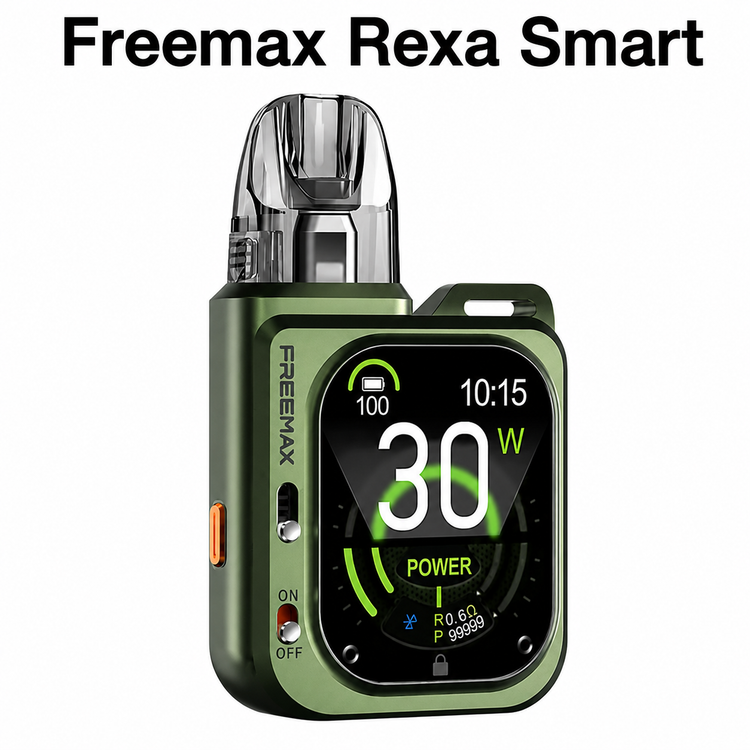 پادسیستم فریمکس رکسا اسمارت رنگ Green با باتری قدرتمند و شارژ سریع Type-C تصویر پاد Freemax Rexa Smart Pod Kit رنگ سبز با طراحی حرفهای
