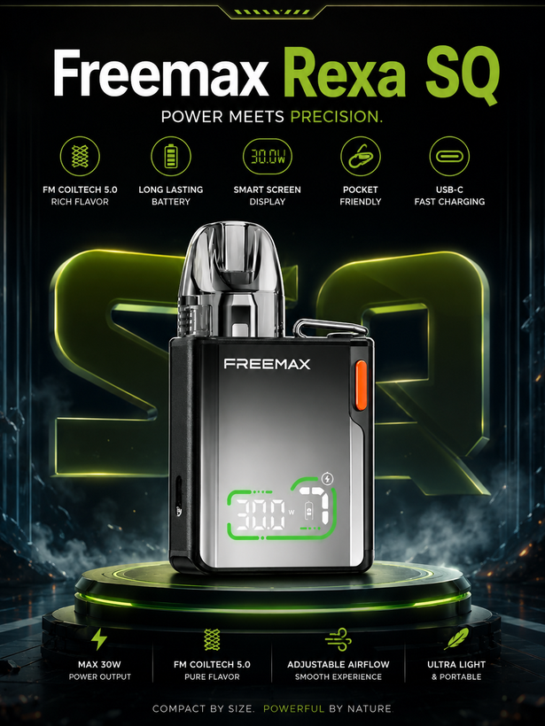 خرید پاد سیستم Freemax Rexa SQ با باتری 1600 میلیآمپرساعت و کارتریج ضد نشتی