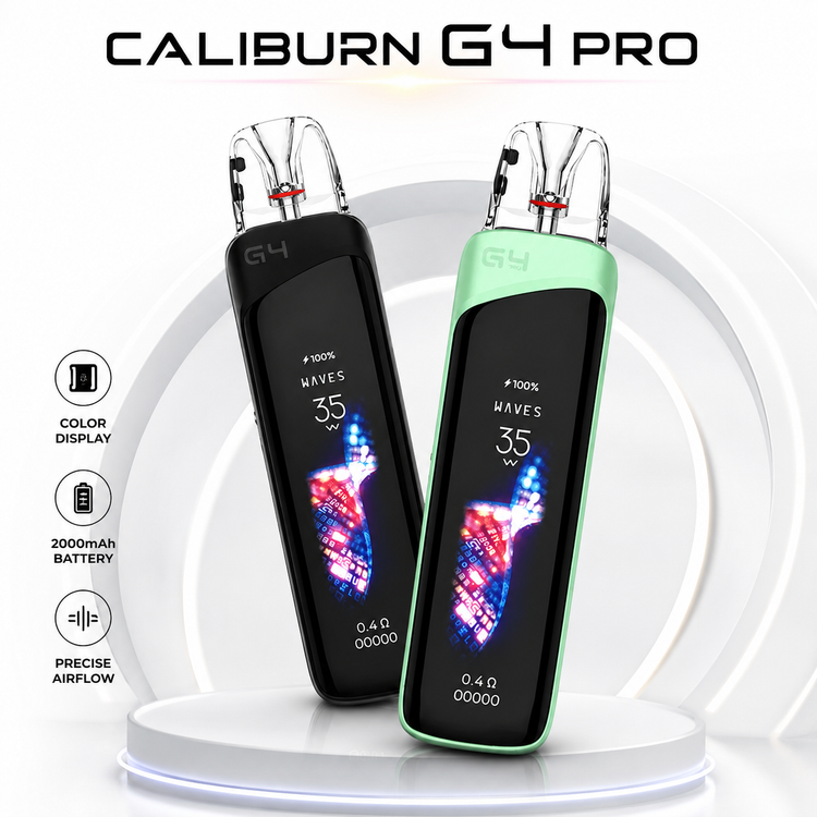خرید پاد سیستم جی 4 پرو UWELL Caliburn G4 Pro اصل با نمایشگر رنگی، باتری 1800 میلیآمپرساعت، توان ۳۵ وات و کارتریج Top Fill