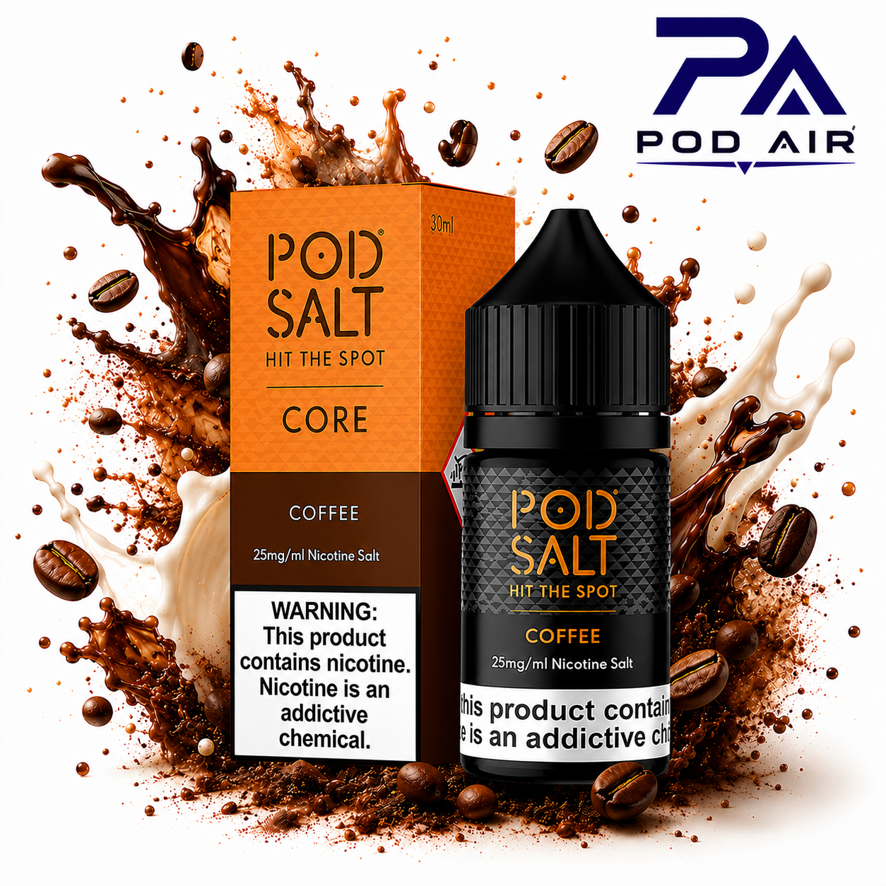 خرید سالت قهوه پاد سالت Pod Salt Coffee نیکوتین سالت 30ml با طعم قهوه خامه‌ای