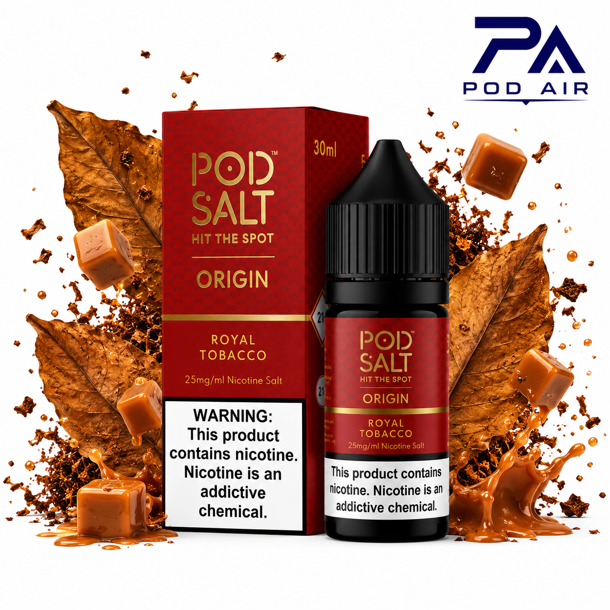 سالت تنباکو کارامل رویال پاد سالت Pod Salt Origin Royal Tobacco