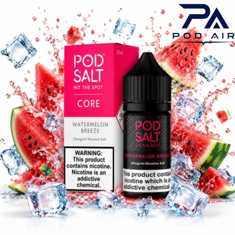 سالت هندوانه یخی پاد سالت Pod Salt Watermelon Breeze با هندوانه تازه و یخ