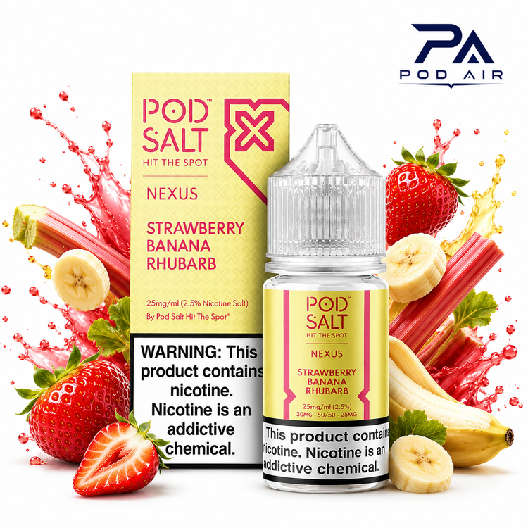 جویس پاد سالت Pod Salt Strawberry Banana Rhubarb طعم توت فرنگی موز ریواس