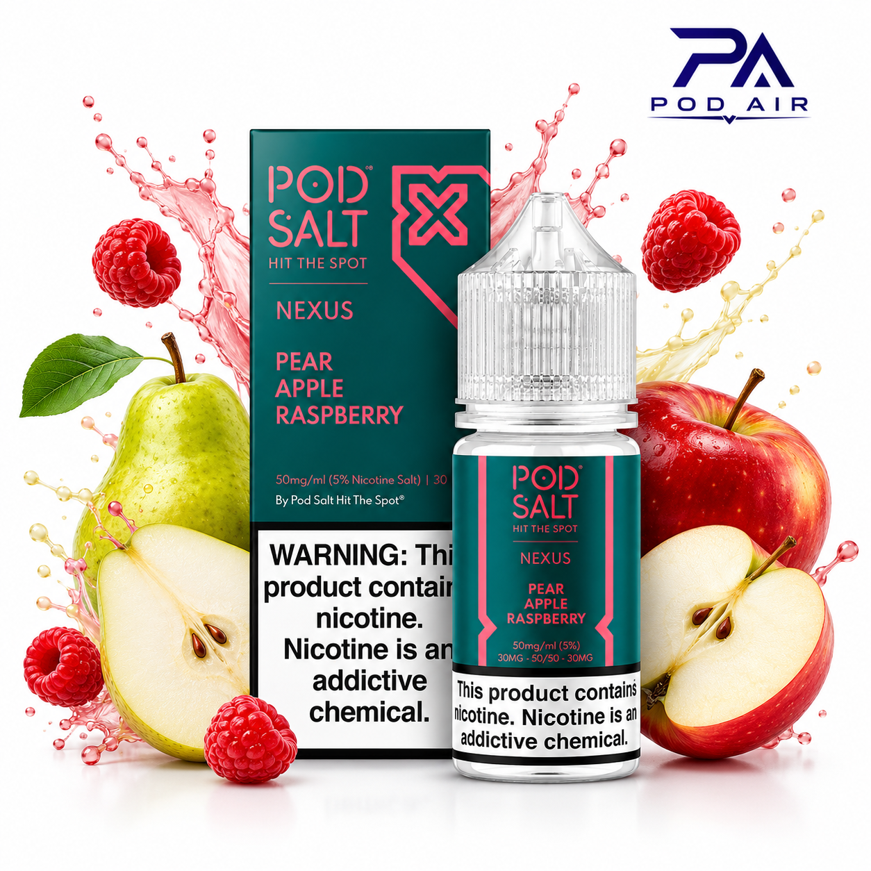 جویس سالت پاد سالتPod Salt Pear Apple Raspberryطعم گلابی سیب و تمشک