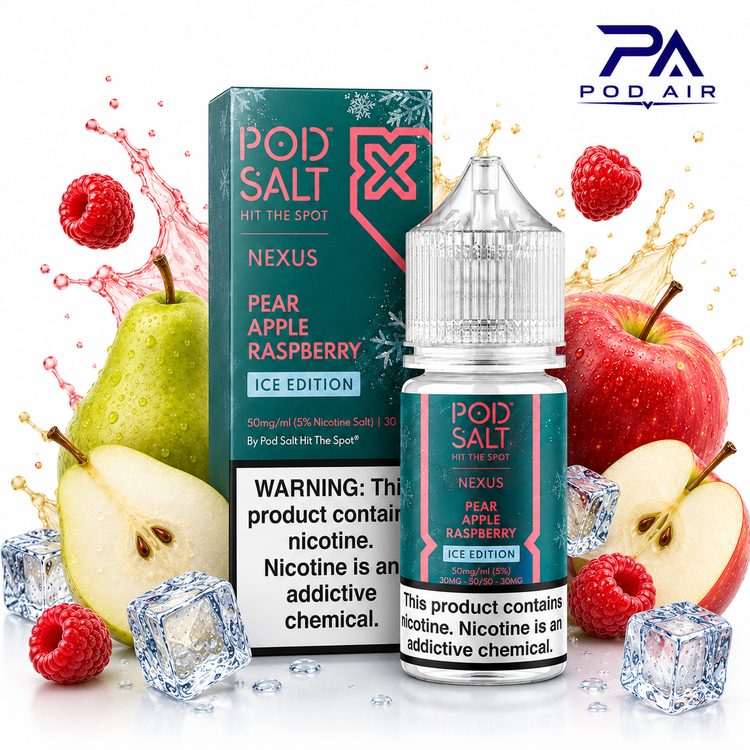 جویس سالت پادسالتPod Salt Pear Apple Raspberry Ice Edition با طعم گلابی، سیب و تمشک آیس ادیشن