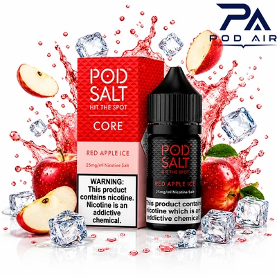 سالت سیب قرمز یخی پاد سالت Pod Salt Red Apple Ice با سیب تازه و یخ