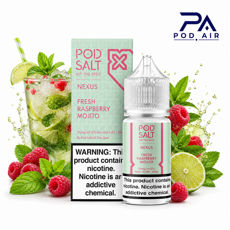 سالت پادسالتPod Salt Fresh Raspberry Mojitoطعم موهیتو تمشک