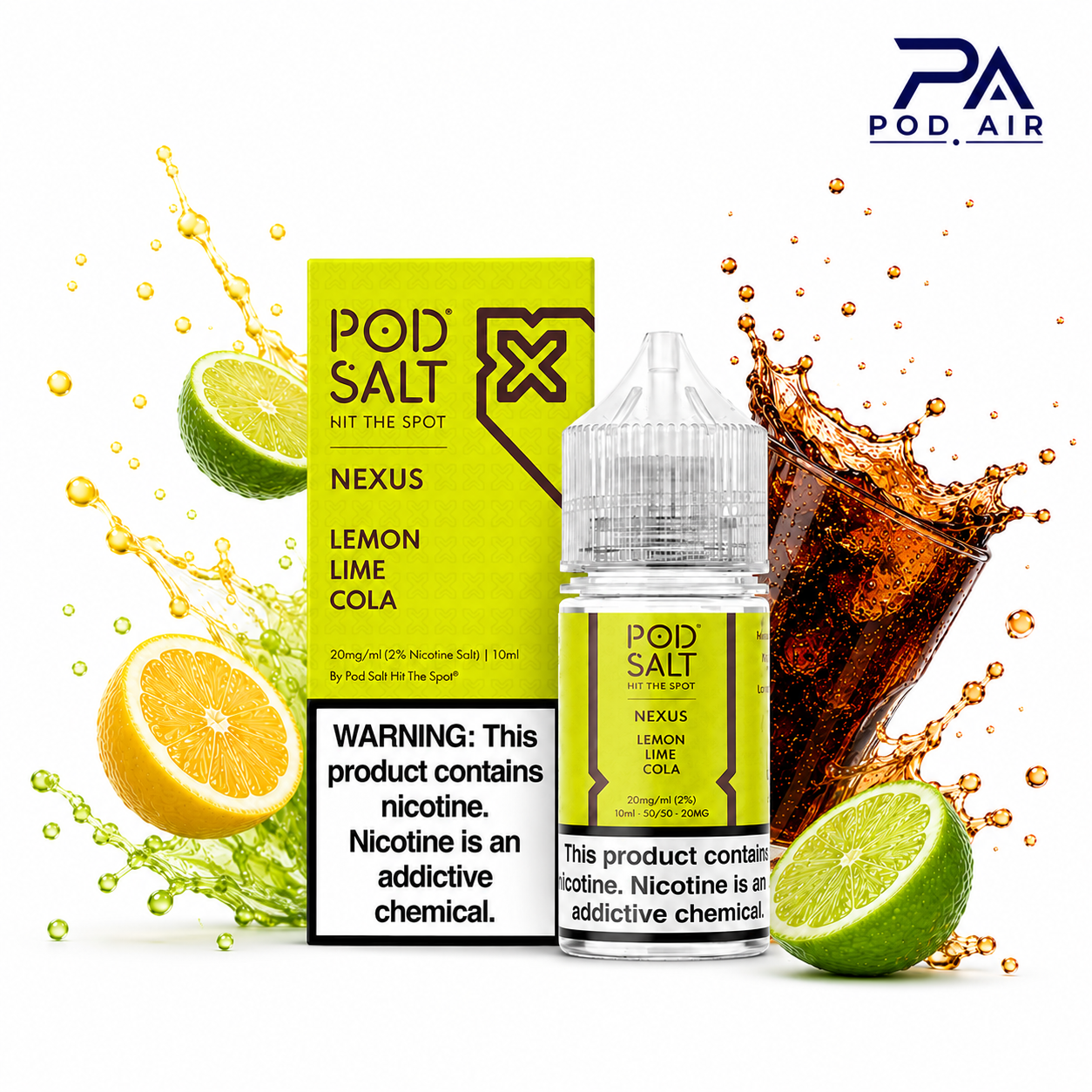 سالت نیکوتین پاد سالت Pod Salt Lemon Lime Cola طعم لیمو و نوشابه کولا