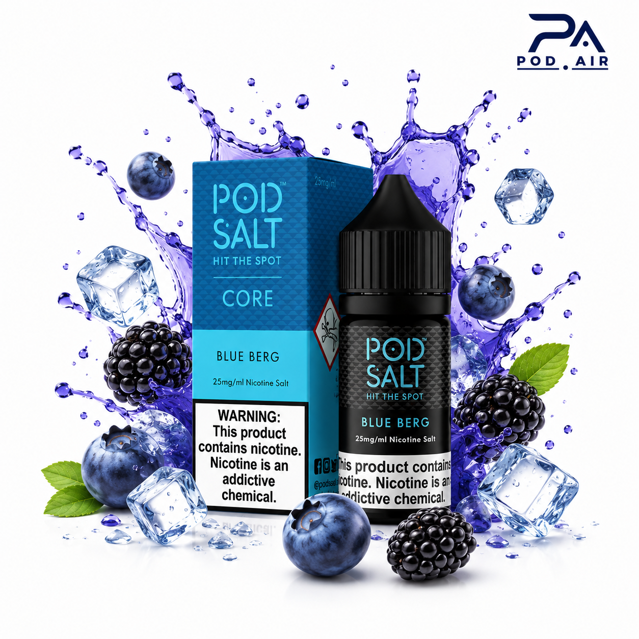 سالت پاد سالت Blue Berg با طعم بلوبری و شاتوت و یخ