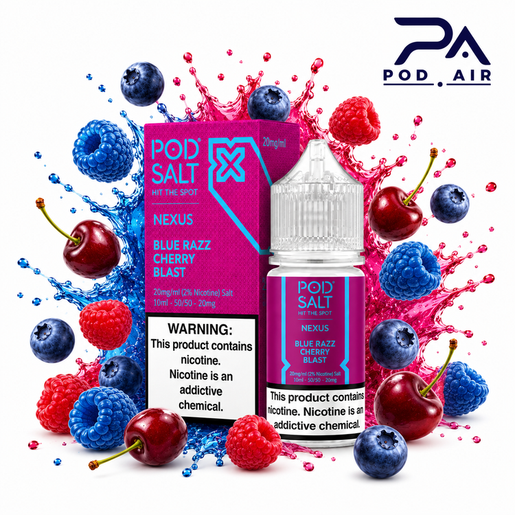 سالت نیکوتین پادسالت Pod Salt Blue Razz Cherry Blast تمشک گیلاس