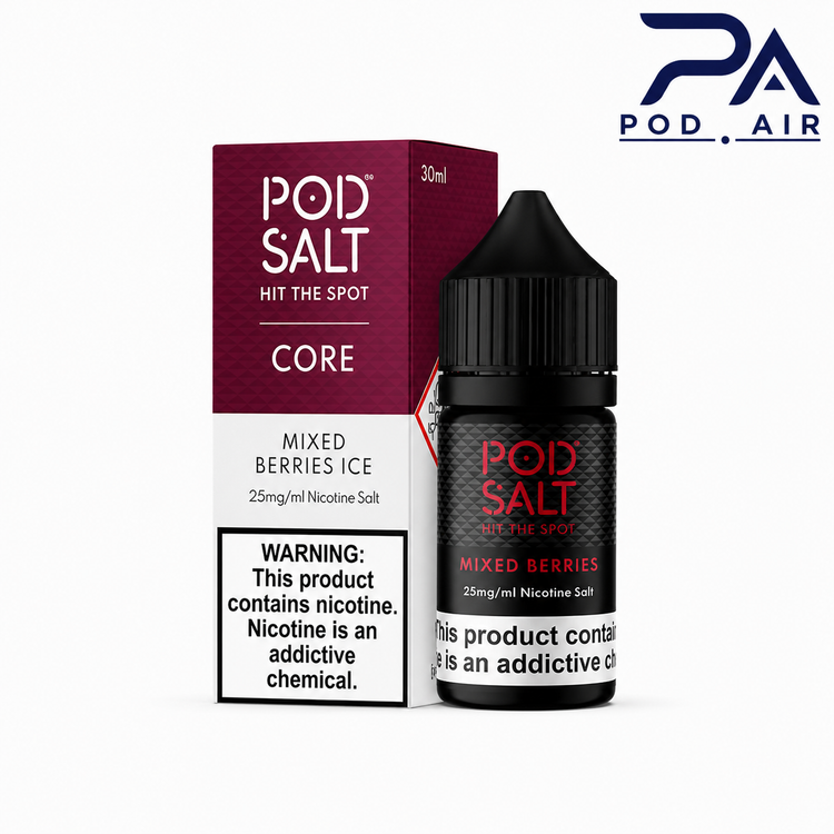 خرید سالت میکس بریز یخ Pod Salt Mixed Berries Ice با طعم توت فرنگی، تمشک، بلوبری و شاتوت،
