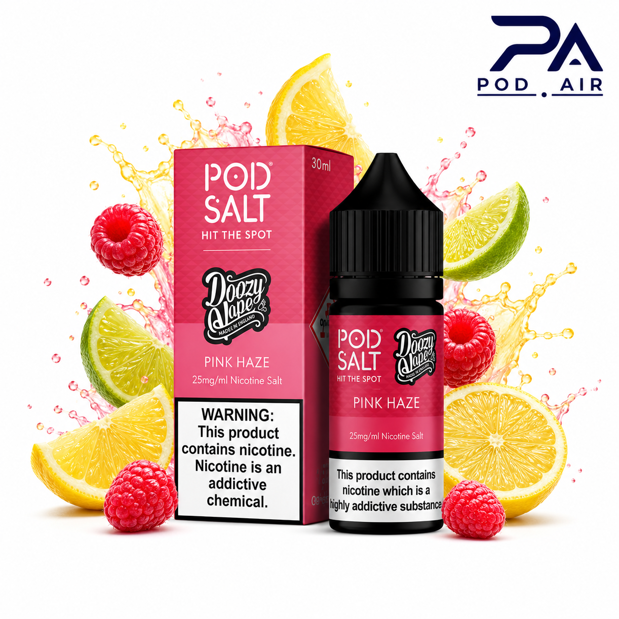 خرید سالت نیکوتین پاد سالت پینک  Pink Haze با طعم تمشک، لیمو