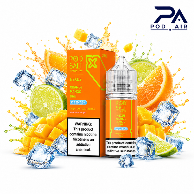 خرید سالت Orange Mango Lime Ice Edition پاد سالت با طعم پرتقال، انبه و لیمو یخ