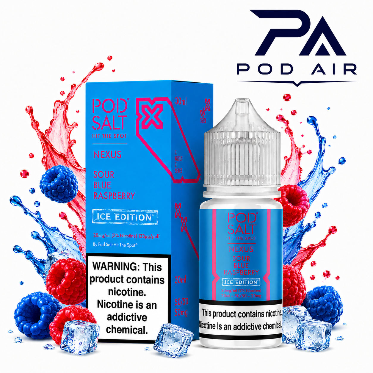 جویس سالت پادسالتPod Salt Sour Blue Raspberry Ice Edition با طعم تمشک آبی ترش