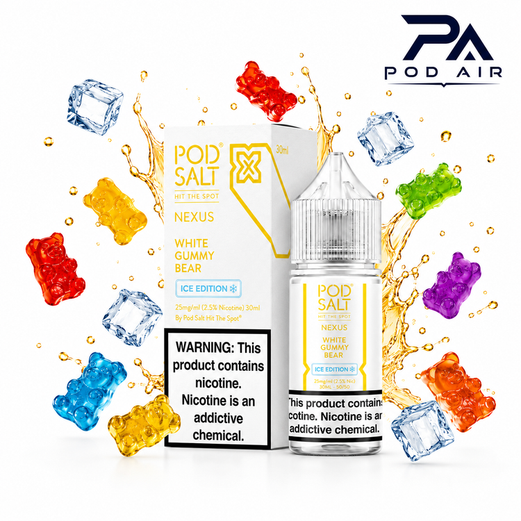 جویس سالت پاد سالت White Gummy Bear با طعم پاستیل خرسی میوهای یخ