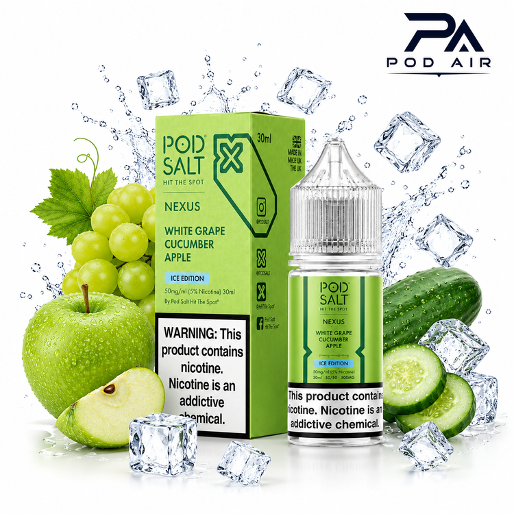 جویس سالت پاد سالت Pod Salt Nexus White Grape Cucumber Apple Ice Edition با طعم انگور سفید، سیب سبز و خیار یخ