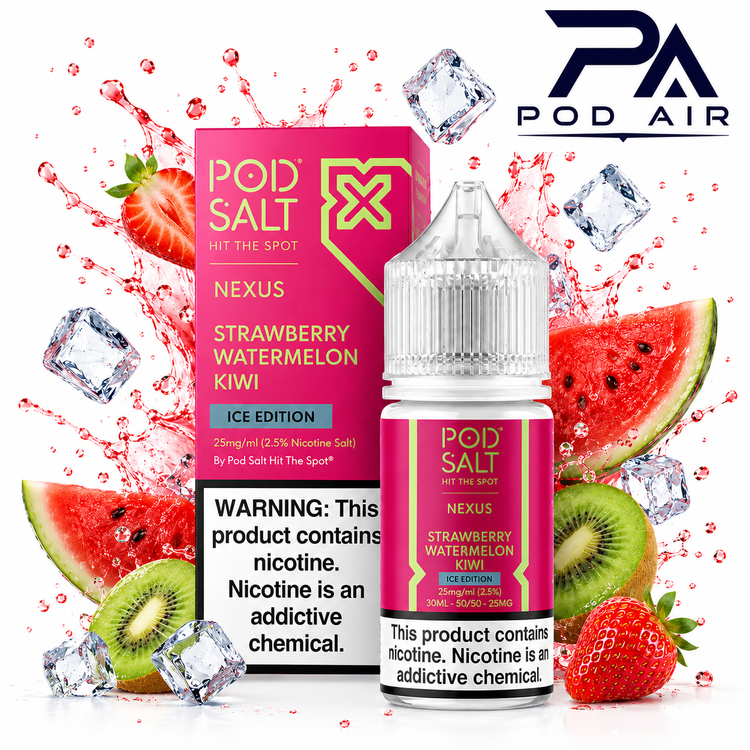 سالت پاد سالت Pod Salt Strawberry Watermelon Kiwi Ice Edition با طعم توت فرنگی، هندوانه و کیوی یخی