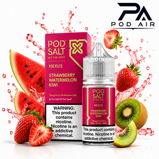 سالت پاد سالت نکسوس Strawberry Watermelon Kiwi Ice Edition با طعم توت فرنگی، هندوانه و کیوی یخی