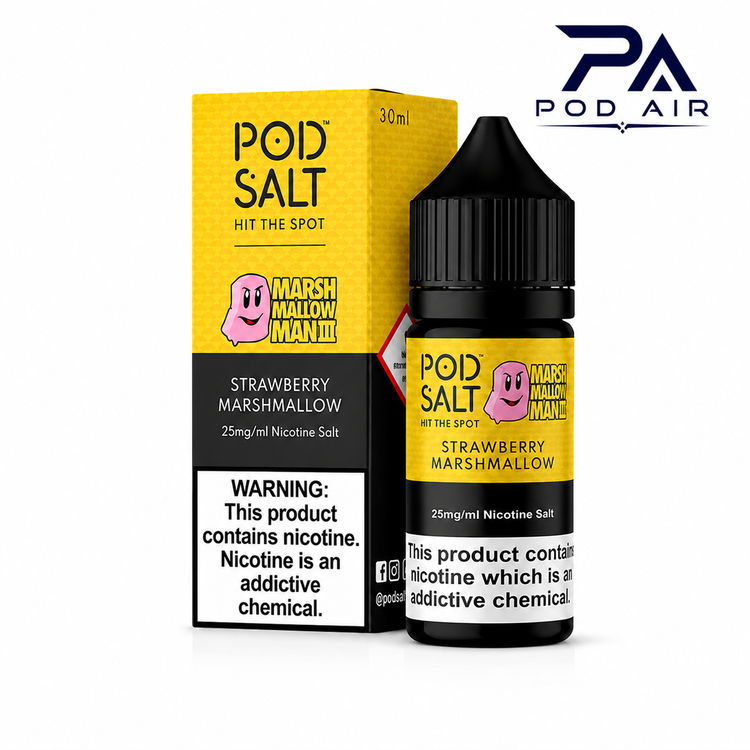 سالت پاد سالت استرابری مارشمالو | Pod Salt Strawberry Marshmallow Salt Nic با طعم توت فرنگی شیرین و مارشملو