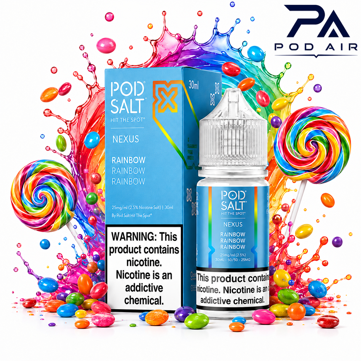 خرید جویس سالت پادسالت  Pod Salt Rainbow طعم آبنبات رنگی