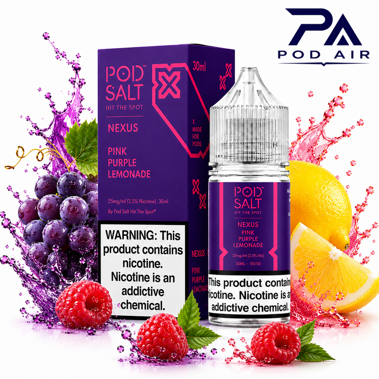 جویس سالت پاد سالت Pink Purple Lemonade با طعم انگور بنفش، تمشک قرمز، لیموناد و لیمو زر یخ