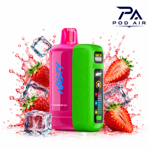 پاد یکبار مصرف نستی بولت ۵۰ هزار پاف توت فرنگی یخ Nasty Bolt 50K Strawberry Ice