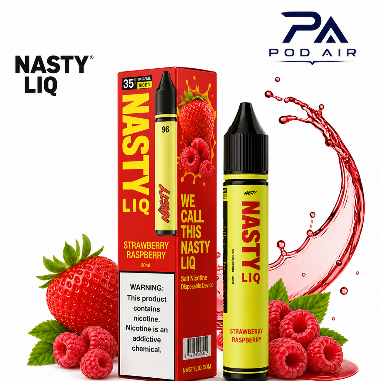 سالت نستی توت فرنگی تمشک Nasty Liq Strawberry Raspberry اورجینال
