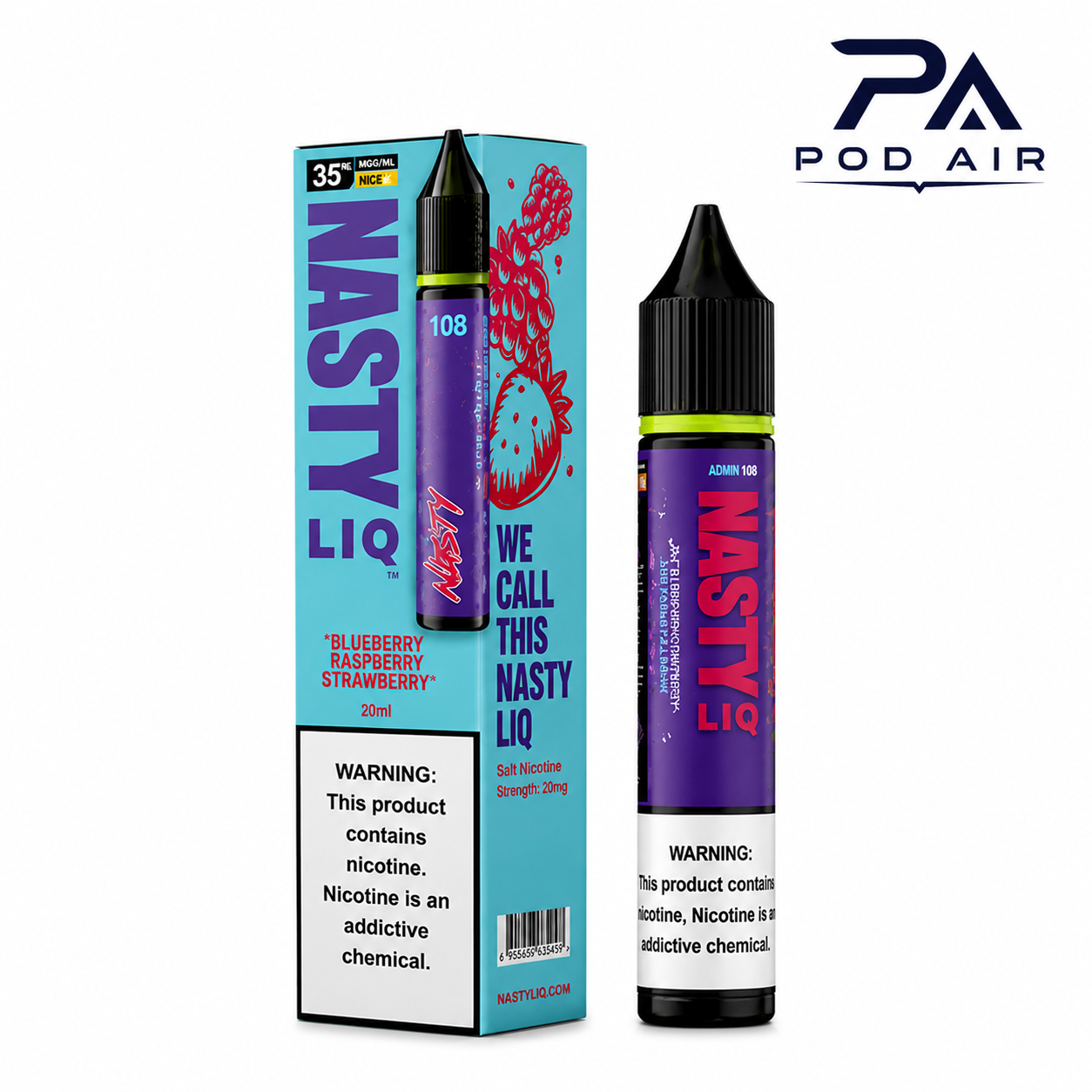 خرید سالت نستی لیک Blueberry Raspberry Strawberry با طعم بلوبری، تمشک و توت فرنگی