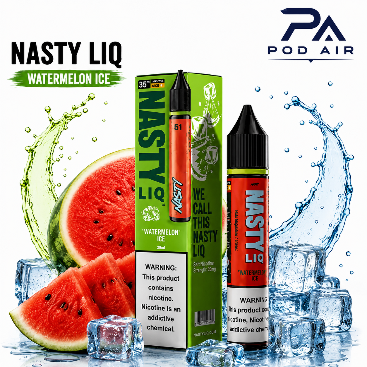 سالت نستی لیک هندوانه یخ Nasty Liq Watermelon Ice