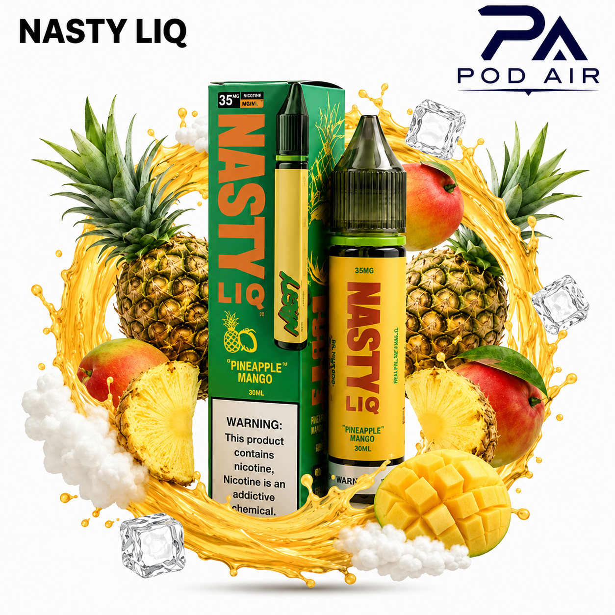 سالت نستی لیک انبه آناناس Nasty Liq Pineapple Mango اورجینال مناسب پاد سیستم