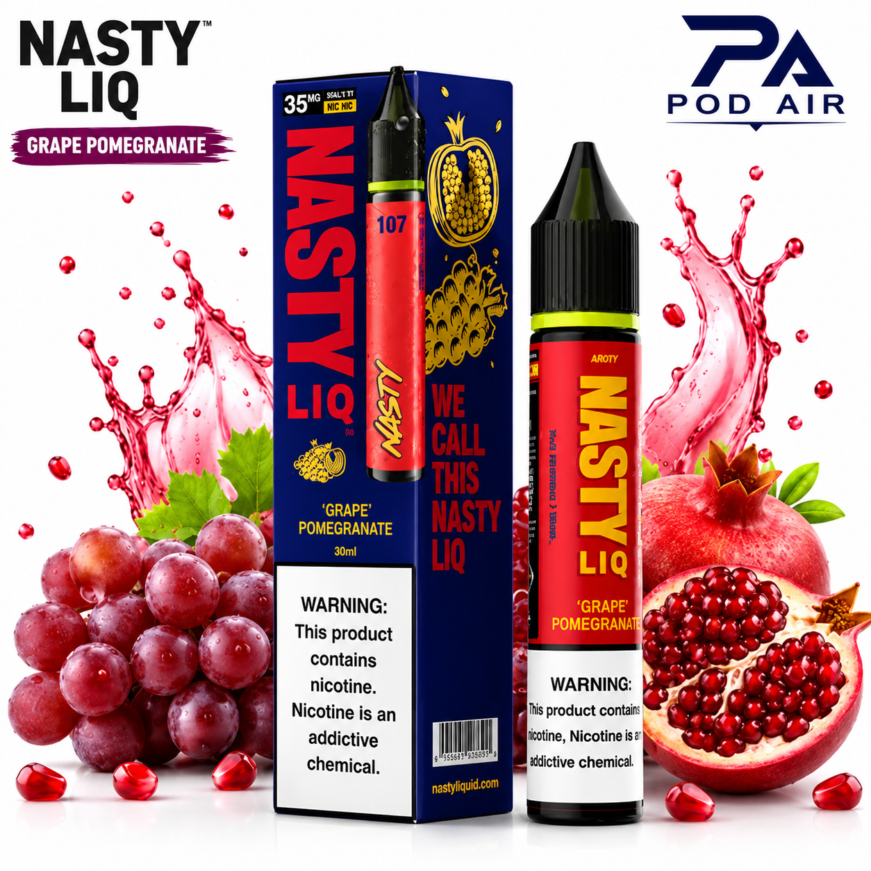 سالت نستی لیک انگور انار Nasty Liq Grape Pomegranate 30ml