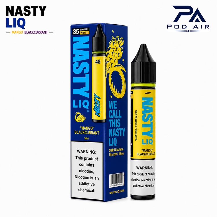 خرید سالت نستی انبه انگور سیاه | Nasty Liq Mango Blackcurrant Nic Salt 30ml بطری و جعبه اصلی