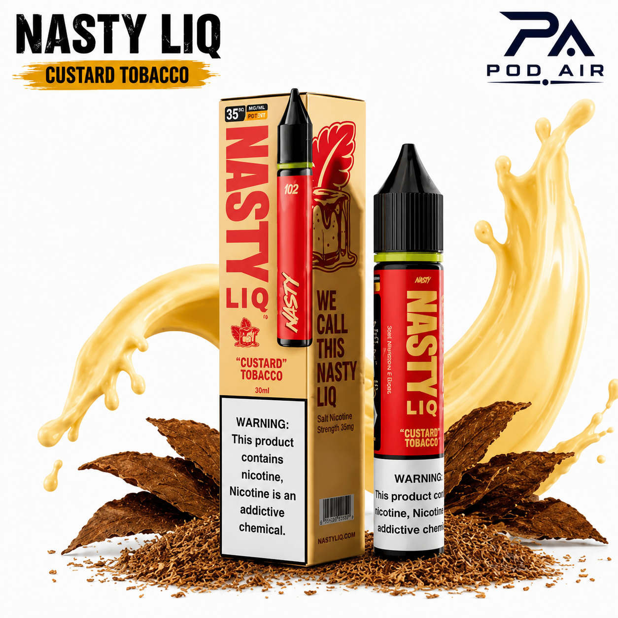 سالت نستی کاستارد تنباکو | Nasty Liq Custard Tobacco Nic Salt
