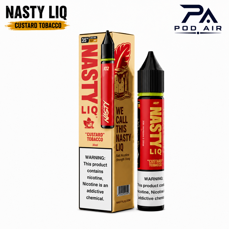 خرید سالت نستی کاستارد تنباکو | Nasty Liq Custard Tobacco Nic Salt 30ml وانیل خامه