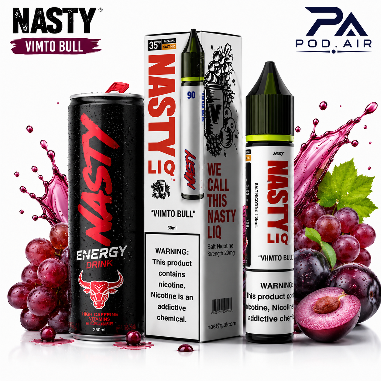 سالت نستی ویمتو بول | Nasty Liq Vimto Bull Nic Salt 30ml نوشابه انرژی زا