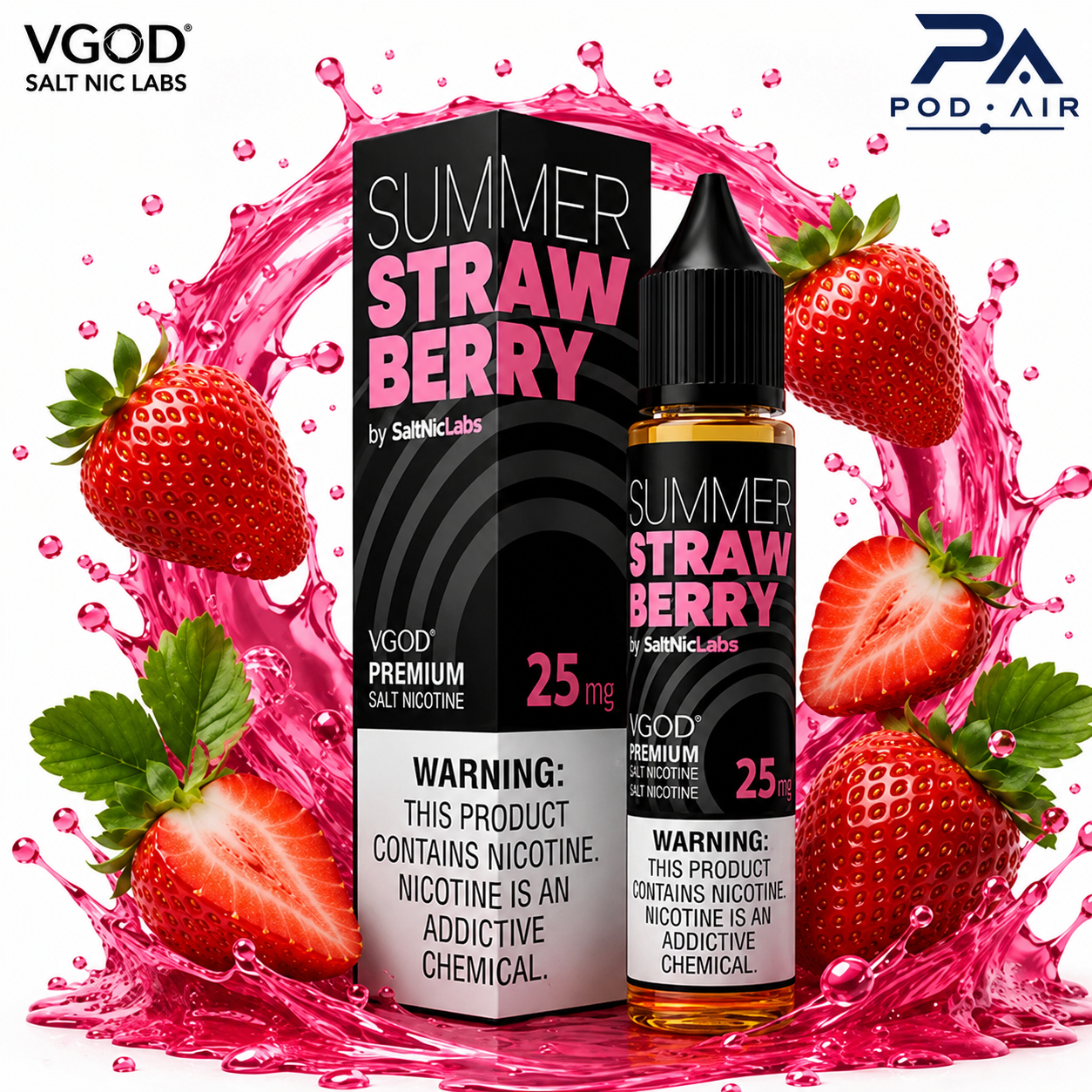 سالت ویگاد توتفرنگی سامر استرابری | VGOD SaltNic Labs Summer Strawberry Nic Salt 25mg