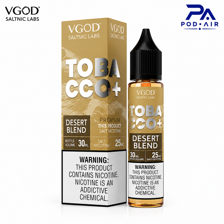 خرید سالت ویگاد توباکو پلاس دزرت بلند | VGOD SaltNic Labs Tobacco+ Desert Blend Nic Salt 25mg بطری و جعبه اصلی