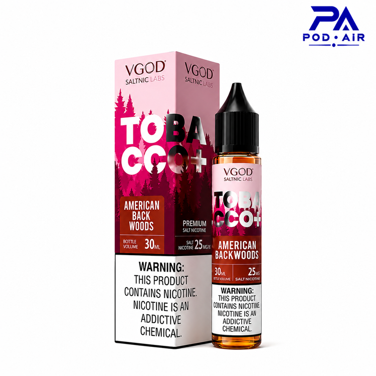 خرید سالت VGOD Tobacco+ با طعم American Backwoods نیکوتین ۲۵ میلیگرم