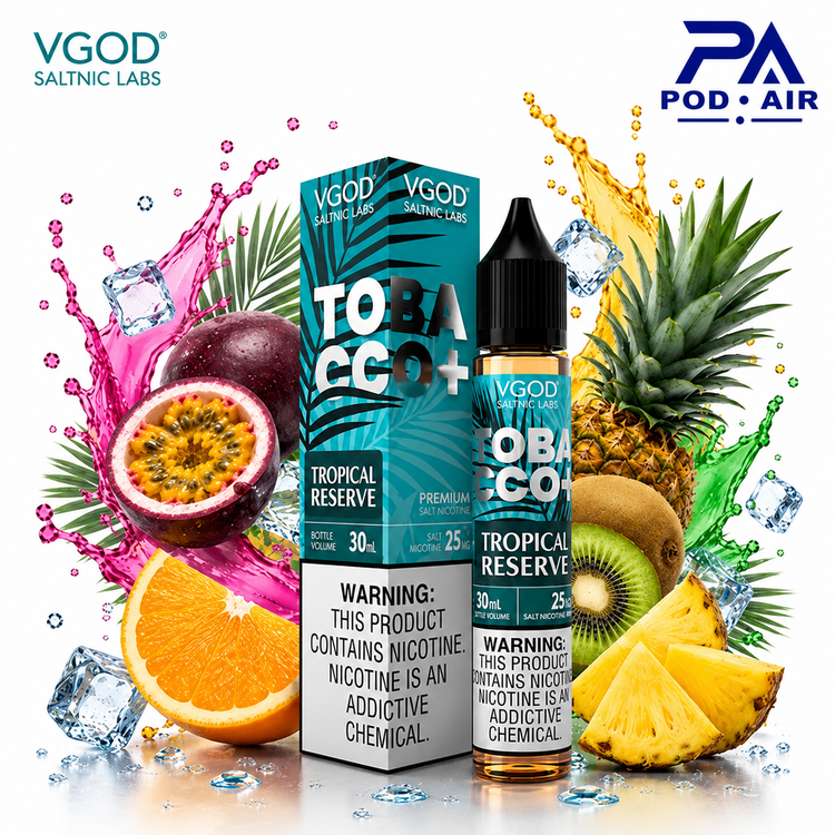 سالت نیکوتین VGOD Tobacco+ Tropical Reserve حجم 30 میلیلیتر